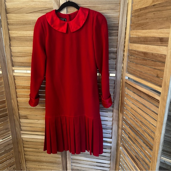 Carolina Herrera Vintage CH Wool Dress in red size 6 - Picture 1 of 6